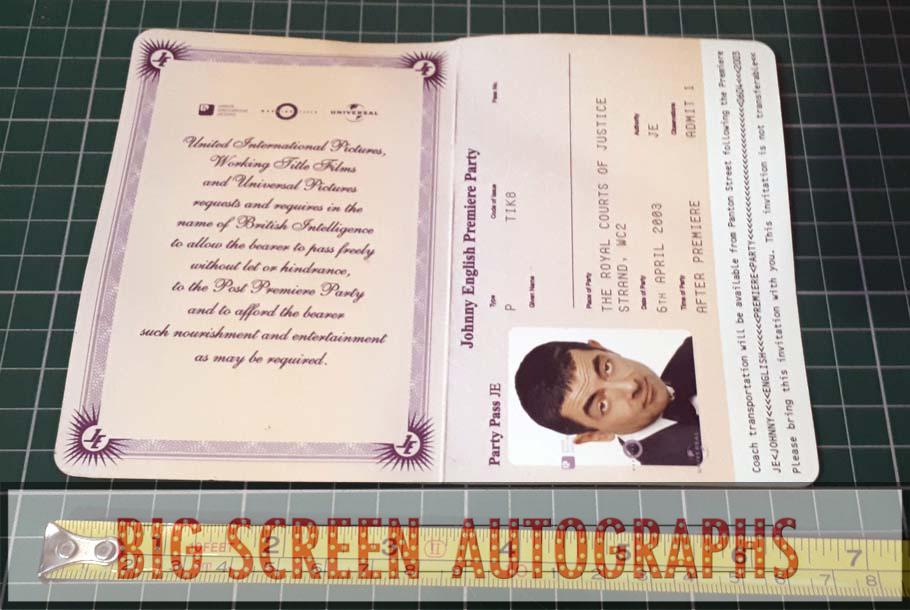 Johnny English premiere party ticket - Image 2