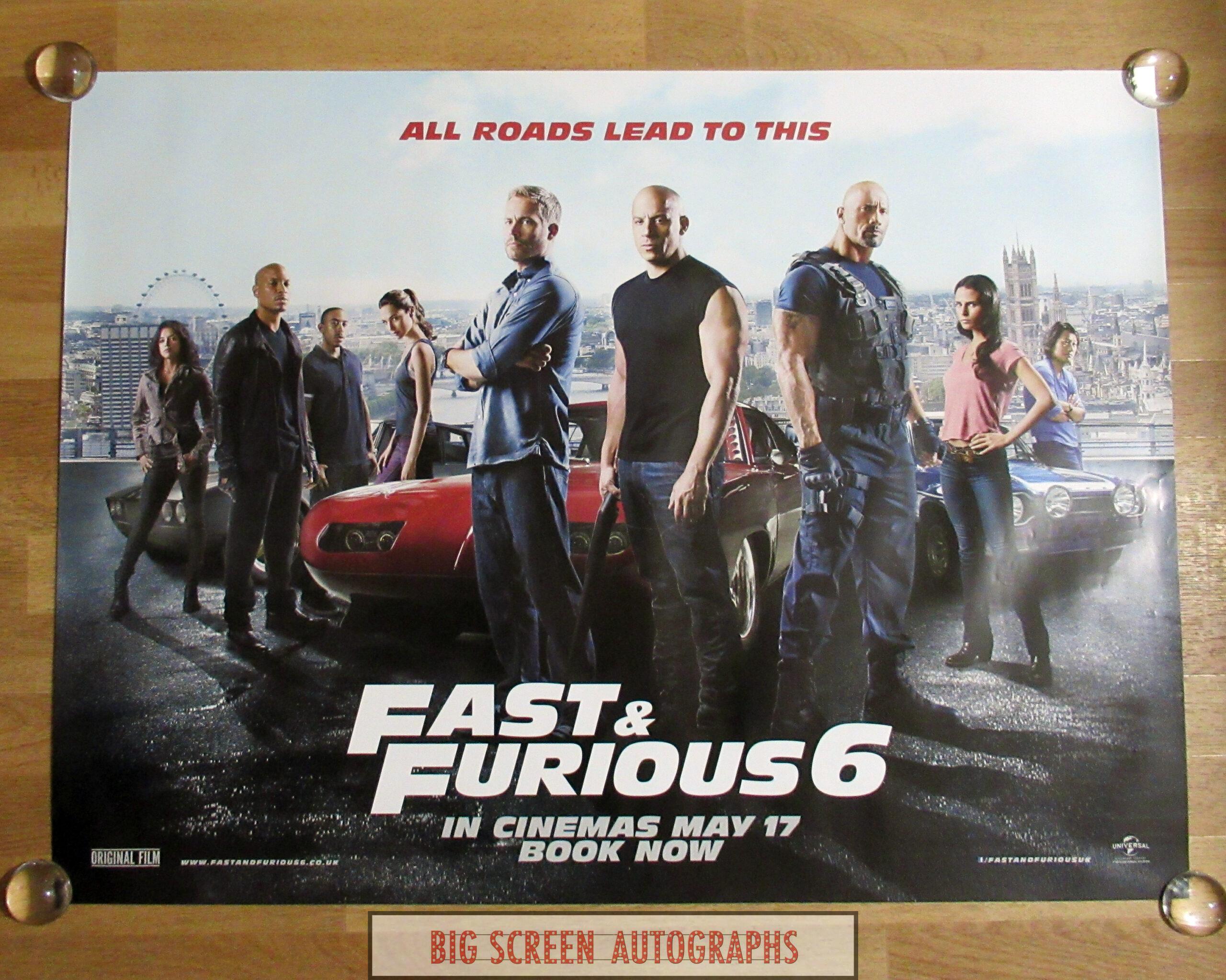 Fast & furious 6 quad poster