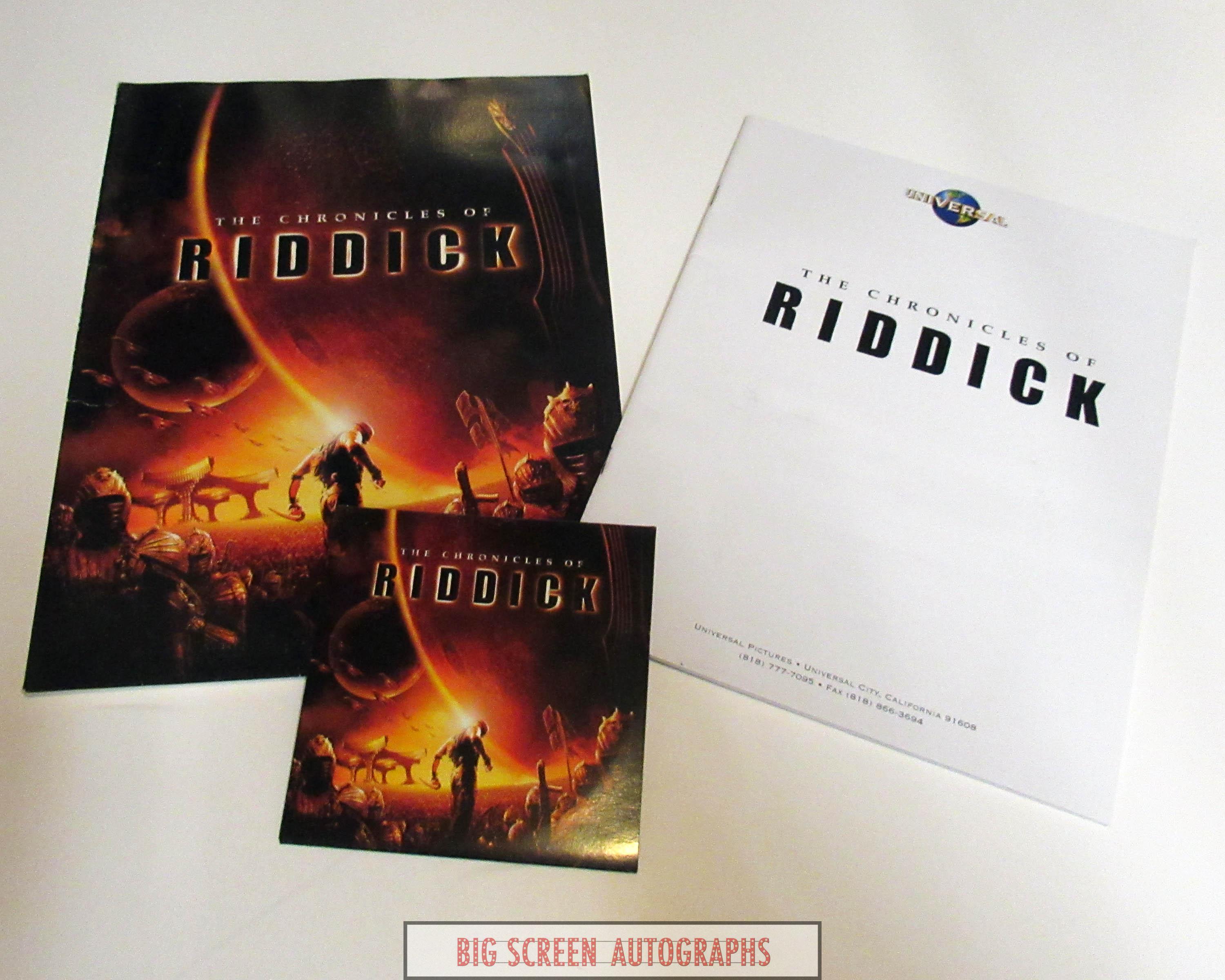 The chronicles of Riddick press kit | Big Screen Autographs