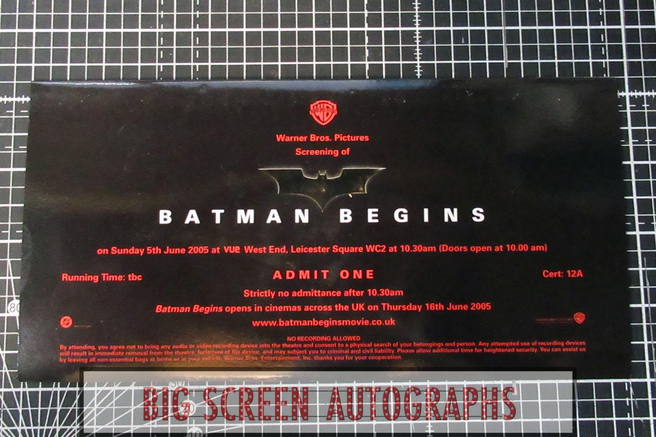 Batman Begins press screening ticket - Image 2