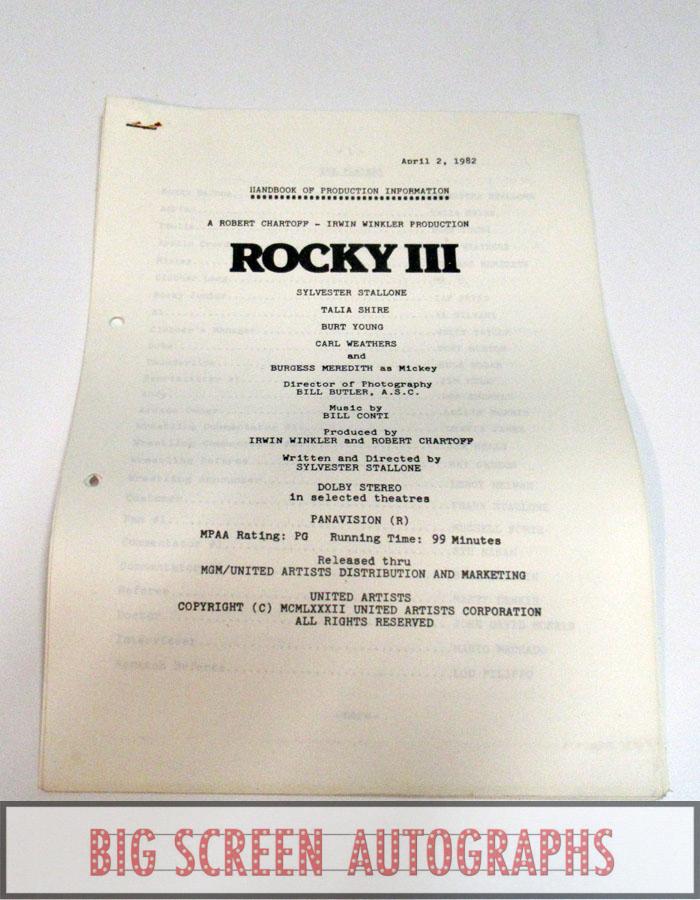 Rocky 3 production information