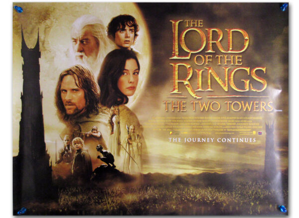 The Lord of the Rings The Two Towers quad poster B | Big Screen Autographs