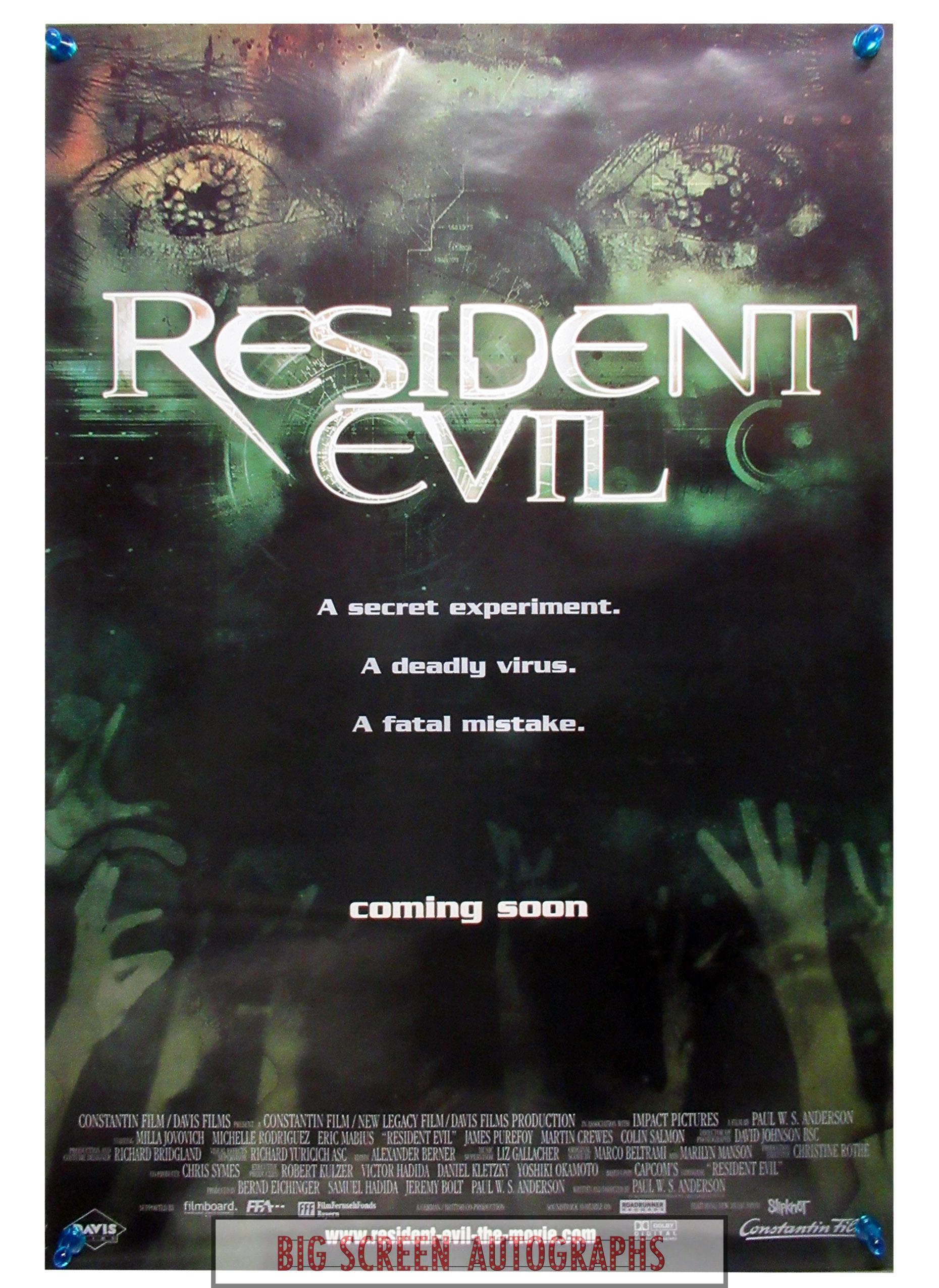 Resident Evil one sheet poster A