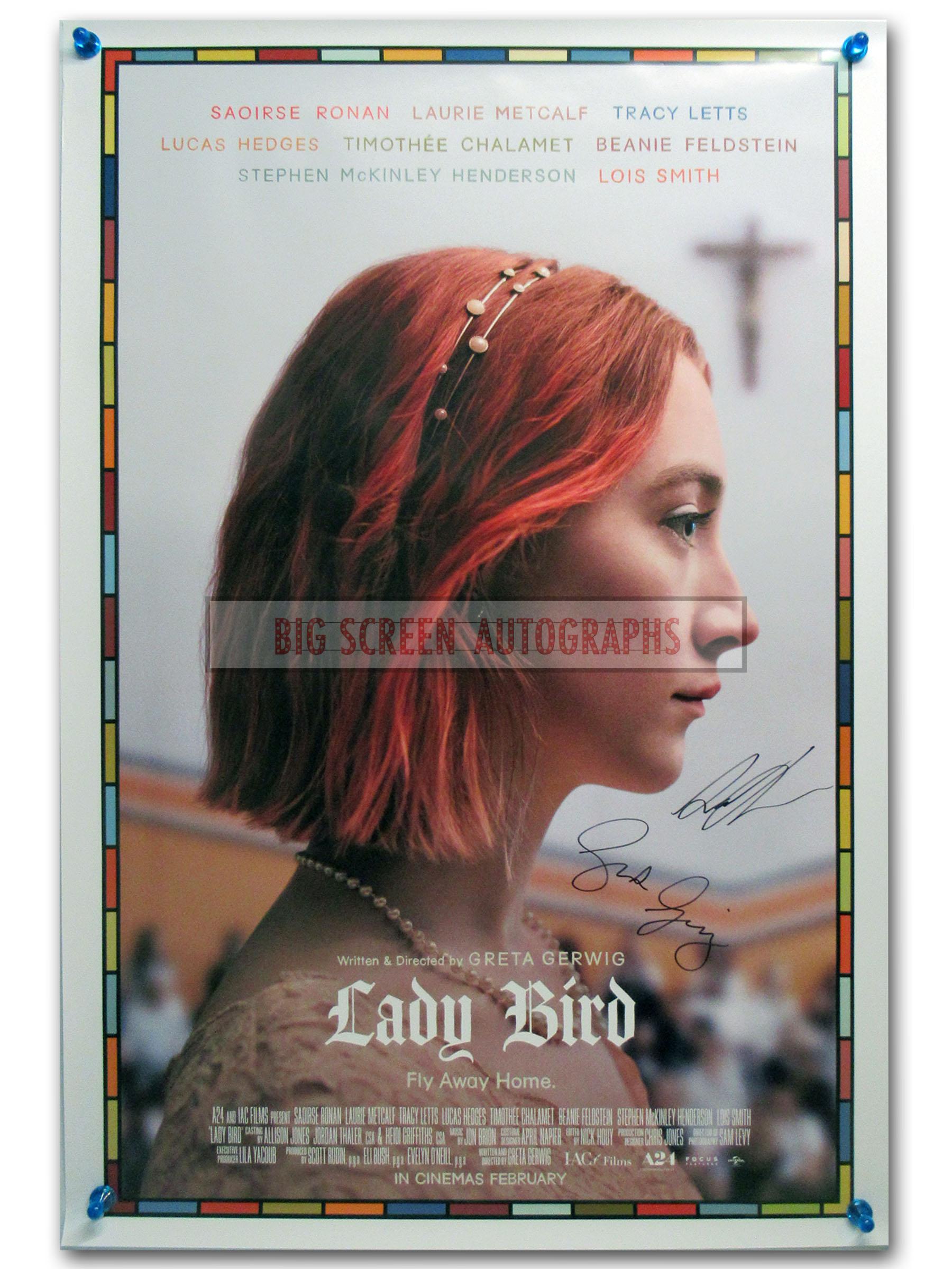 Lady Bird signed one sheet poster