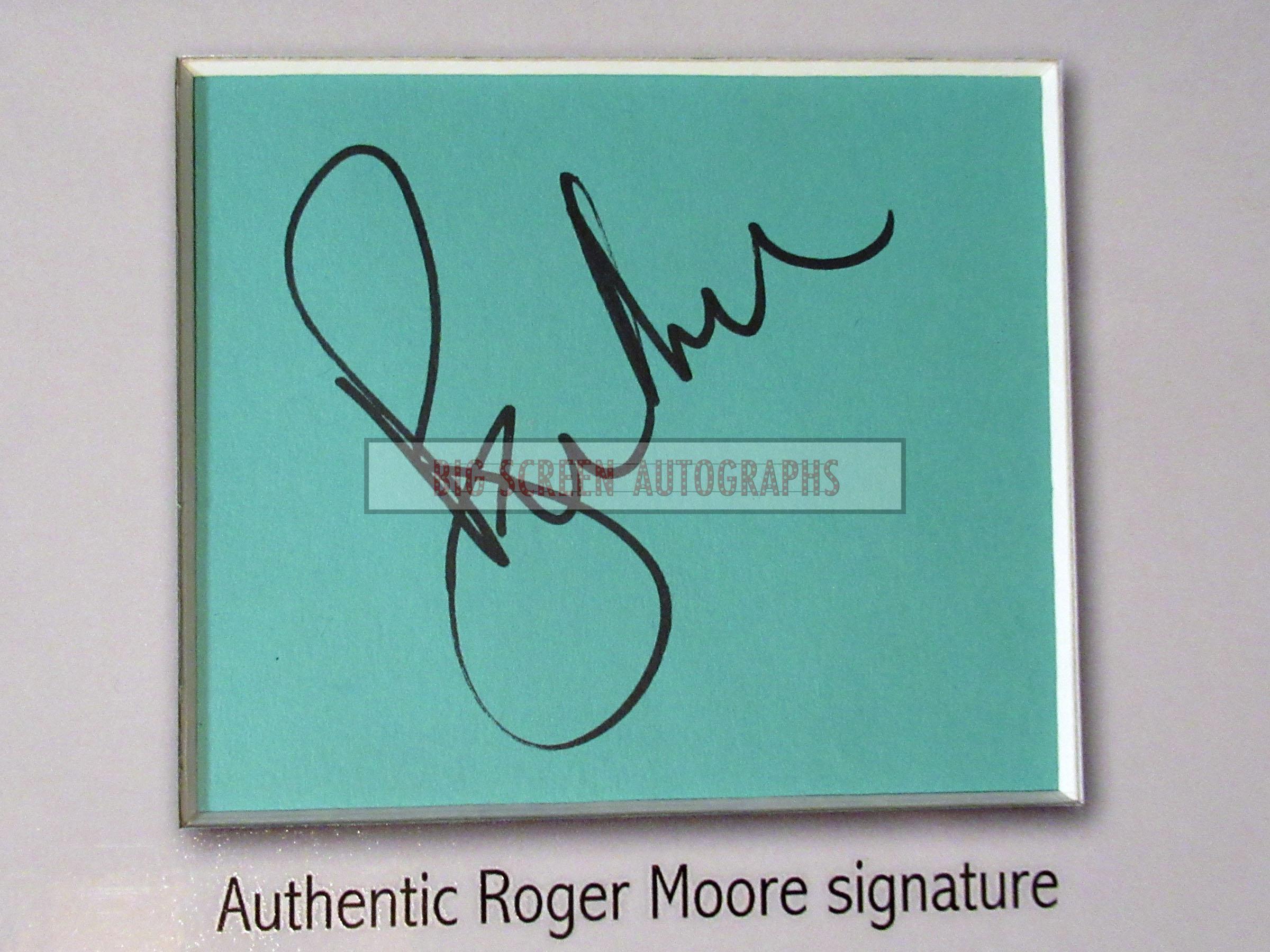 Roger Moore large signed display (+ACOA) | Big Screen Autographs
