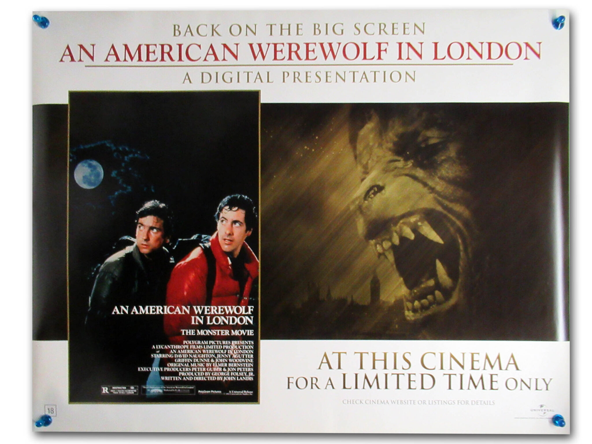 American Werewolf In London quad poster | Big Screen Autographs