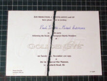 Goldeneye premiere ticket Michael Hutchence & Paula Yates