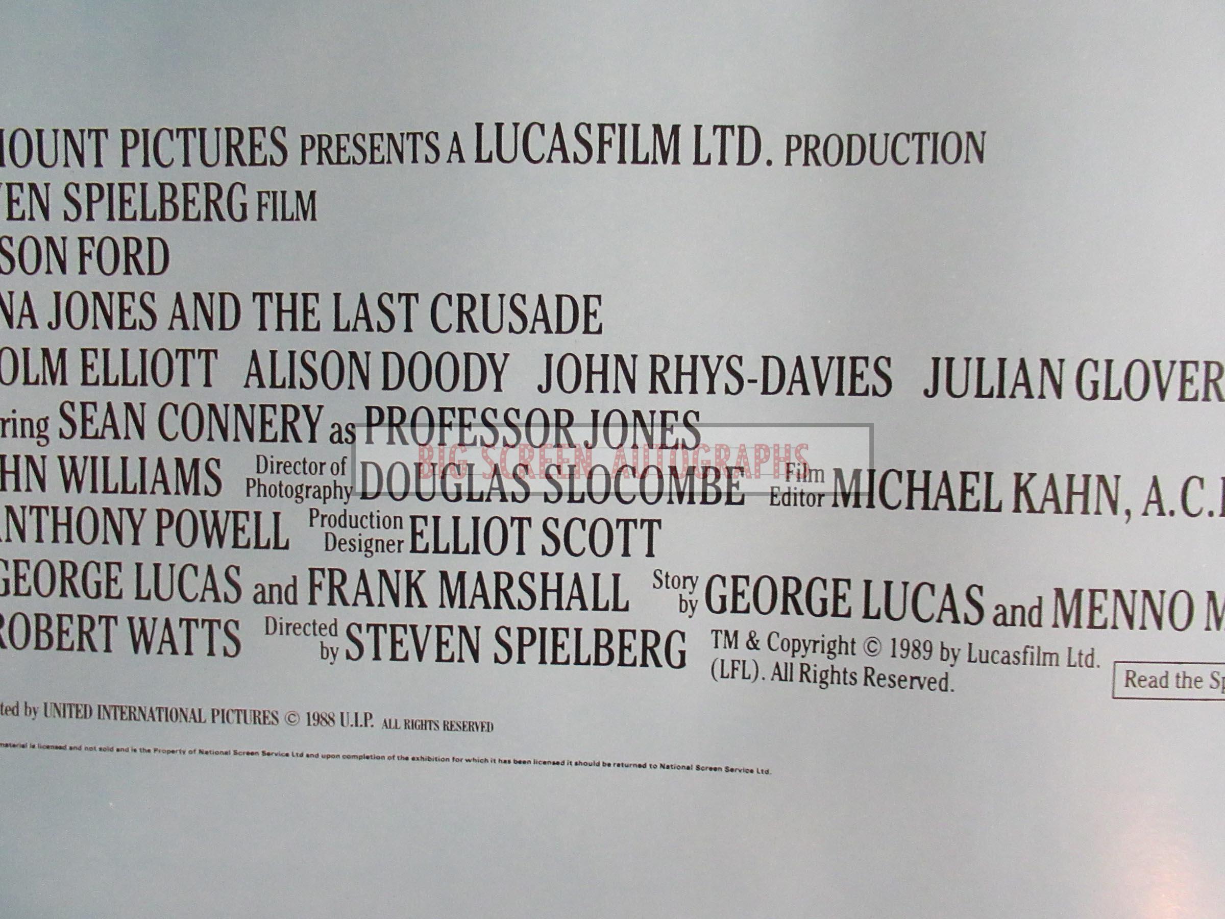 Indiana Jones And The Last Crusade Quad Poster - Image 2