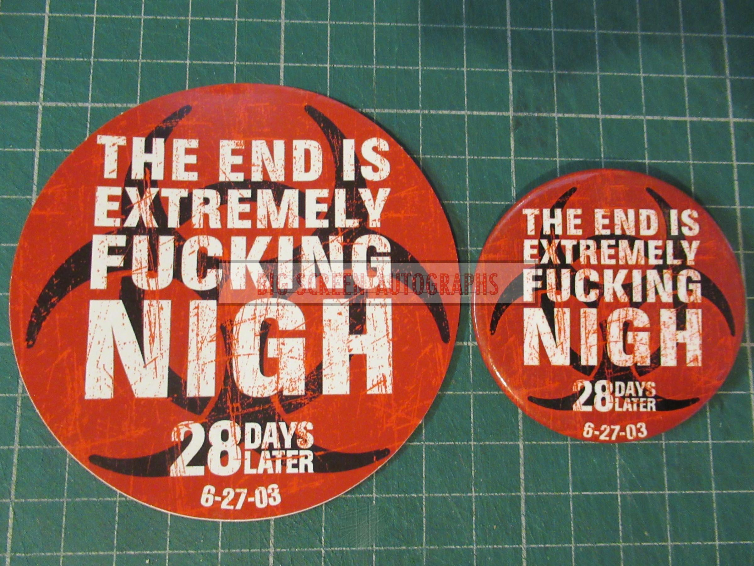 28 Days Later promo badge and sticker | Big Screen Autographs