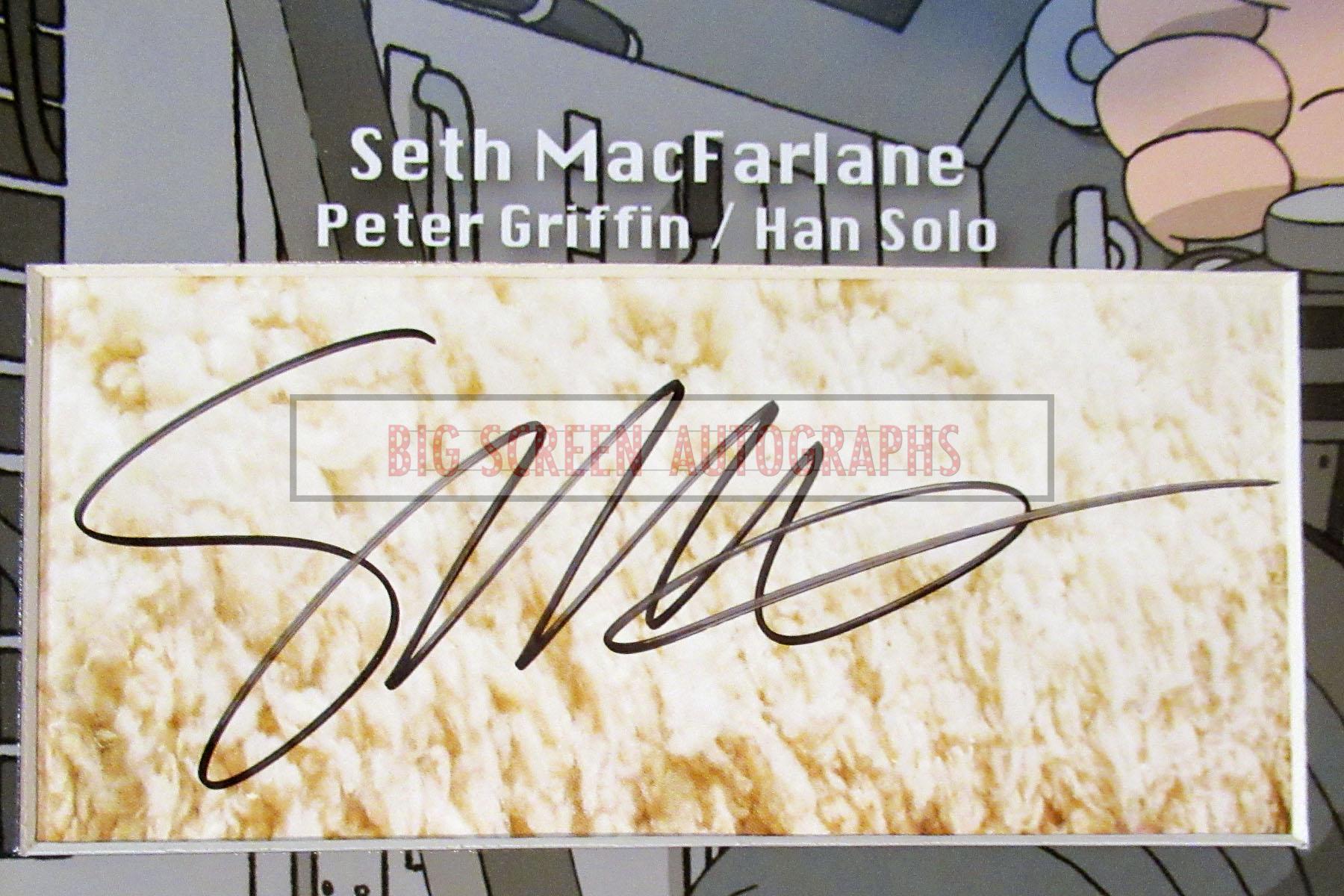 Seth MacFarlane signed display | Big Screen Autographs