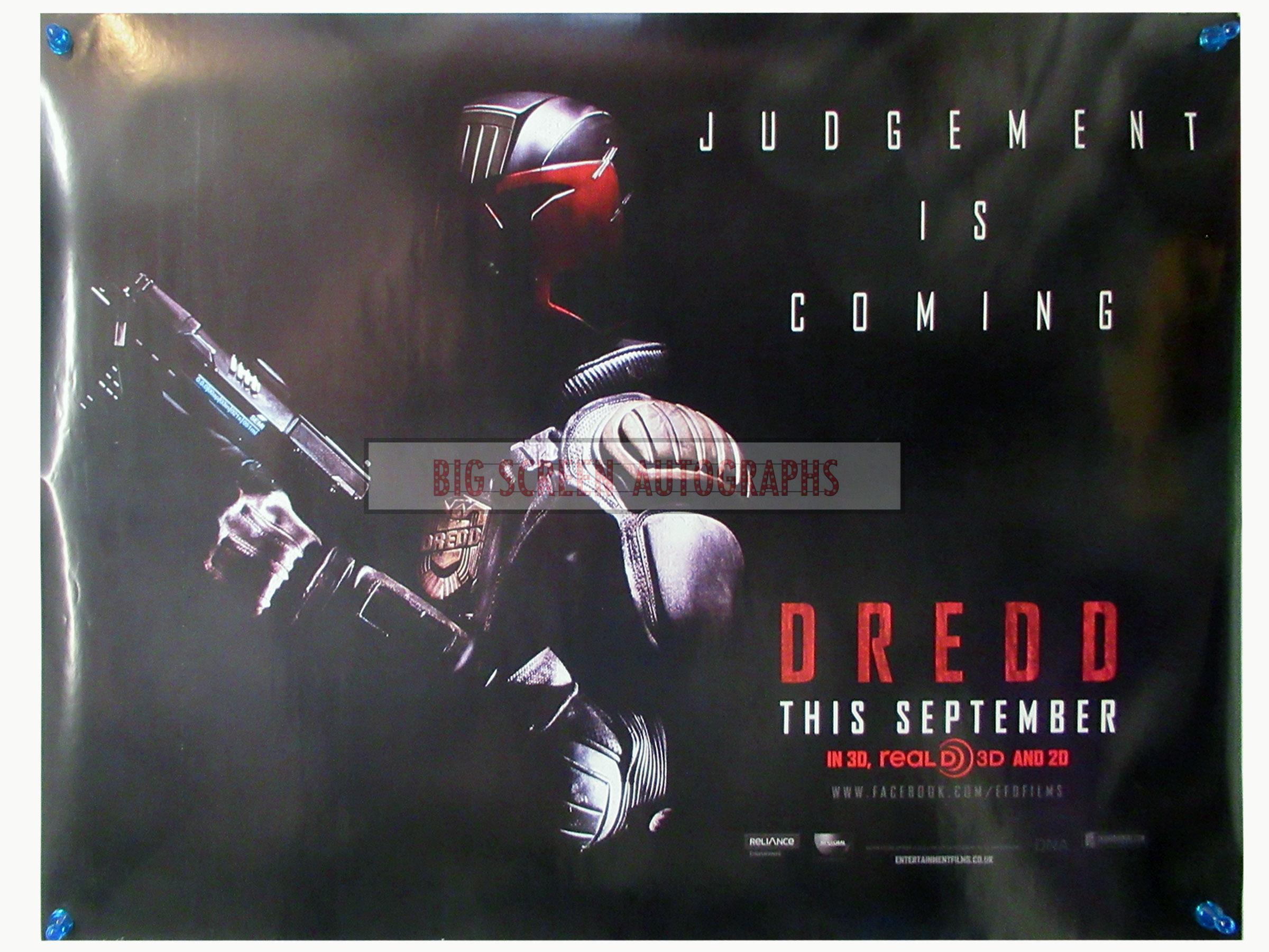 Dredd quad poster | Big Screen Autographs