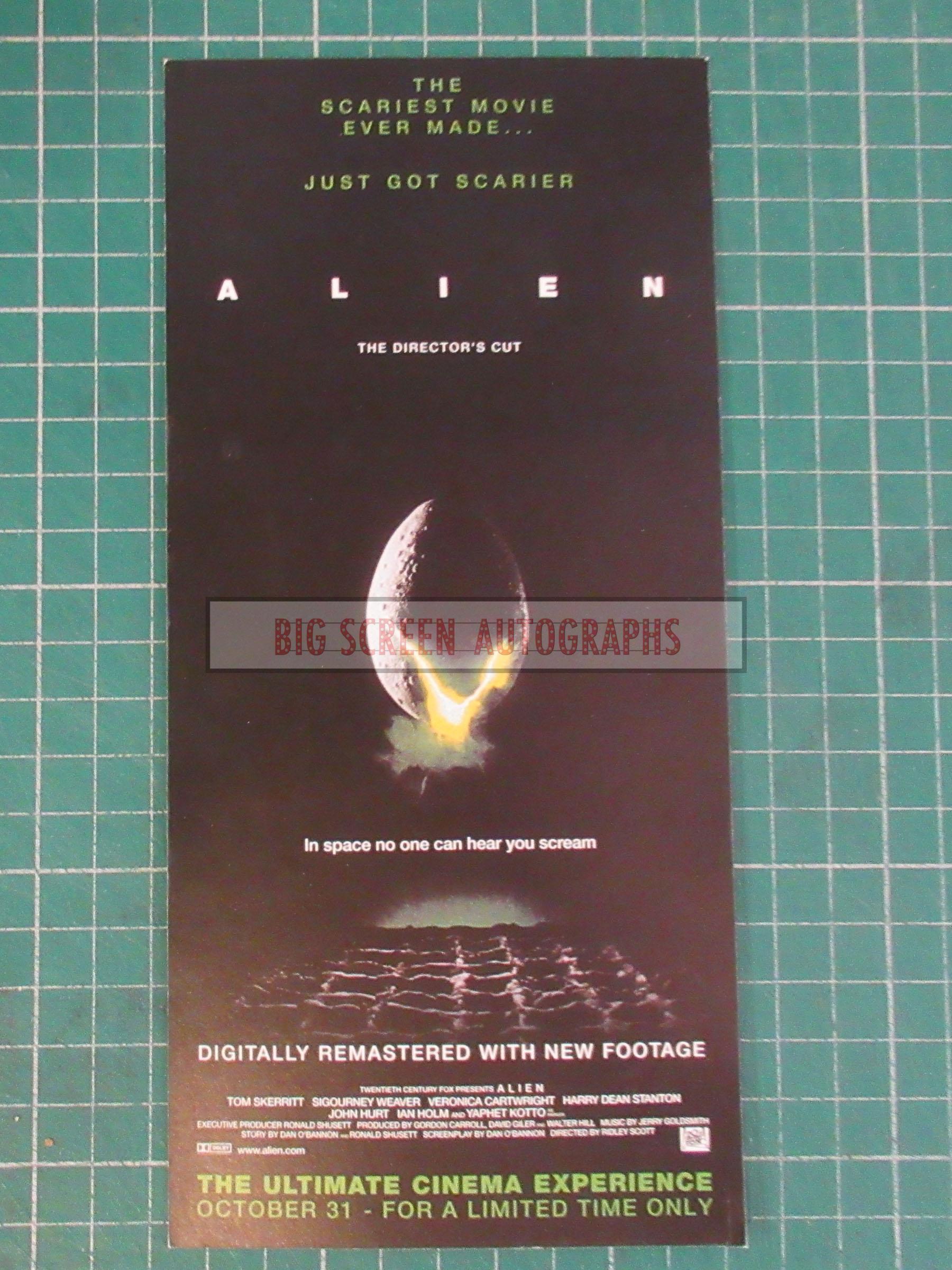 Alien Directors cut press screening ticket | Big Screen Autographs