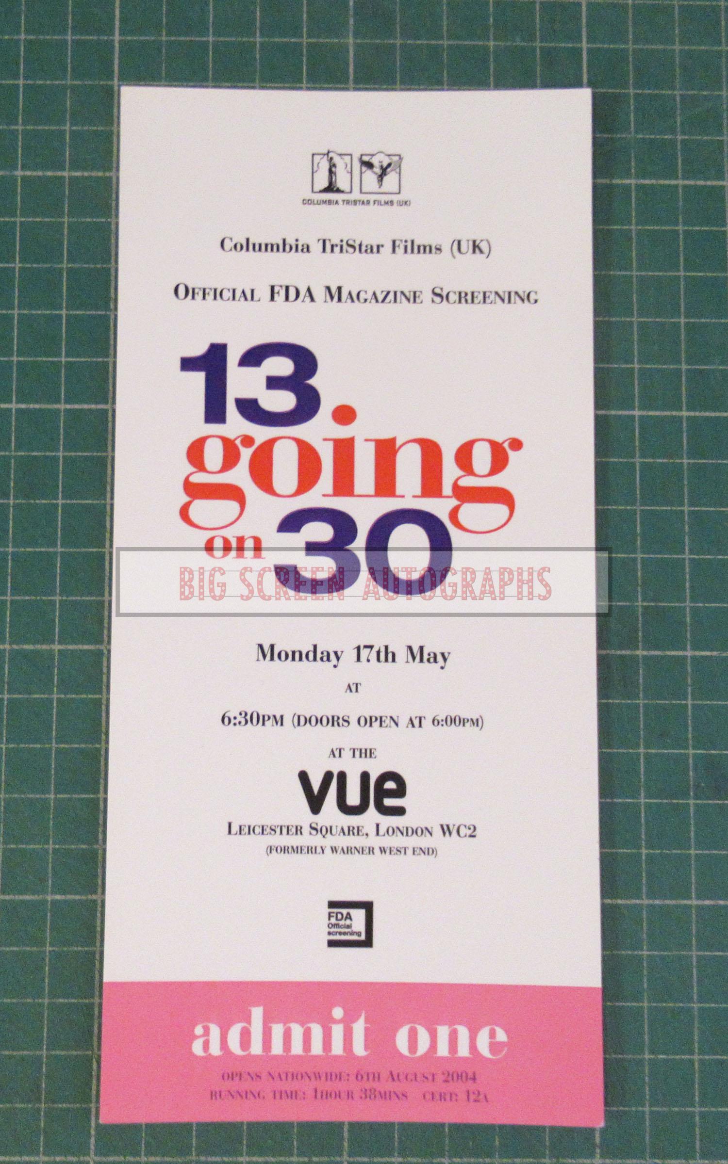 13 Going On 30 press screening ticket and synopsis - Image 12