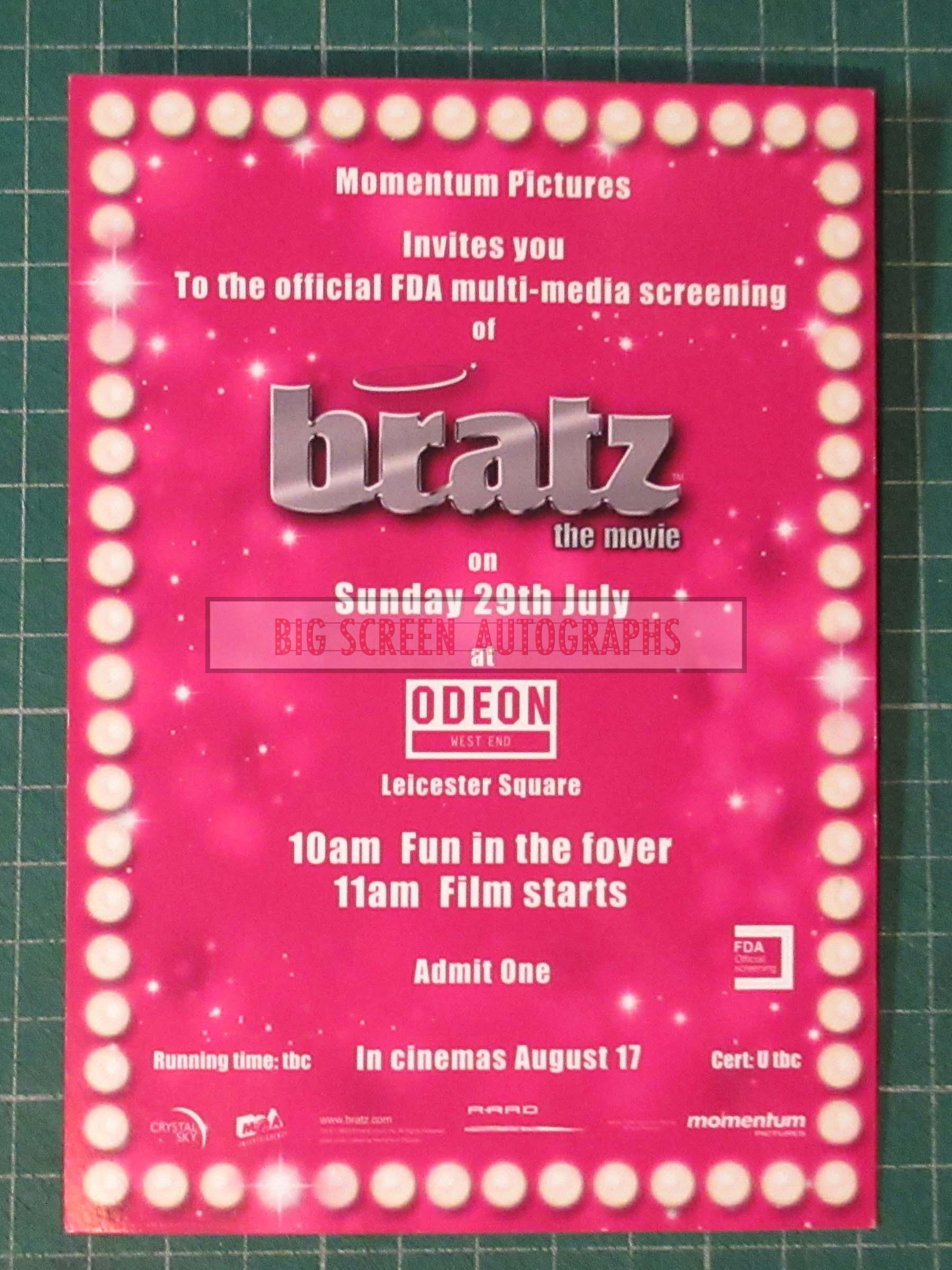 Bratz the Movie press screening ticket & badge - Image 2