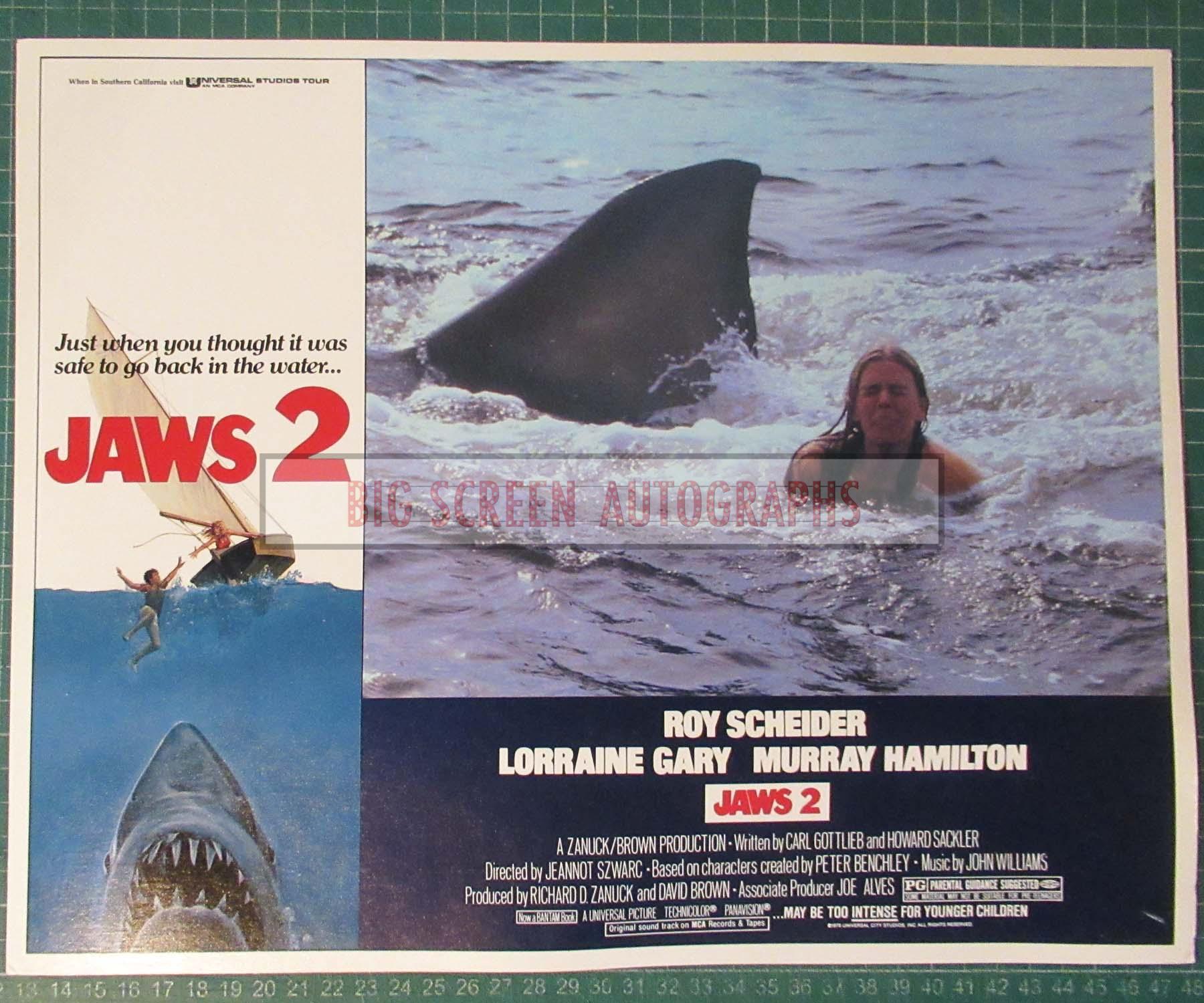 Jaws2 Sign Jaws 2 lobby card | Big Screen Autographs