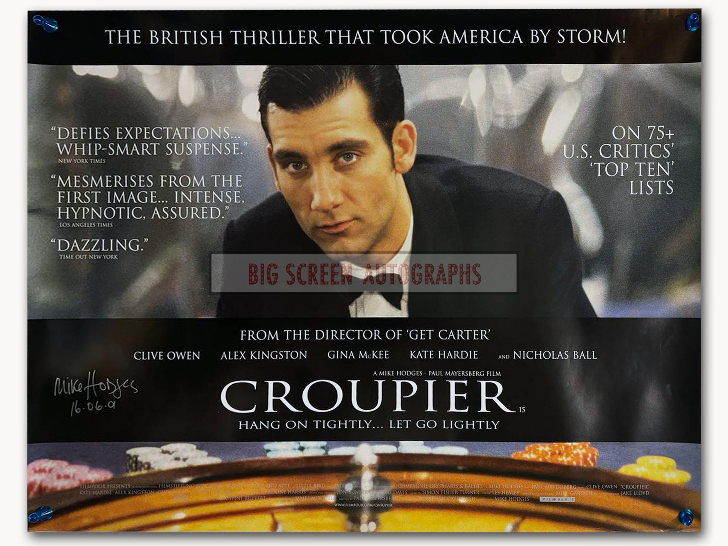 Croupier quad poster signed by Mike Hodges