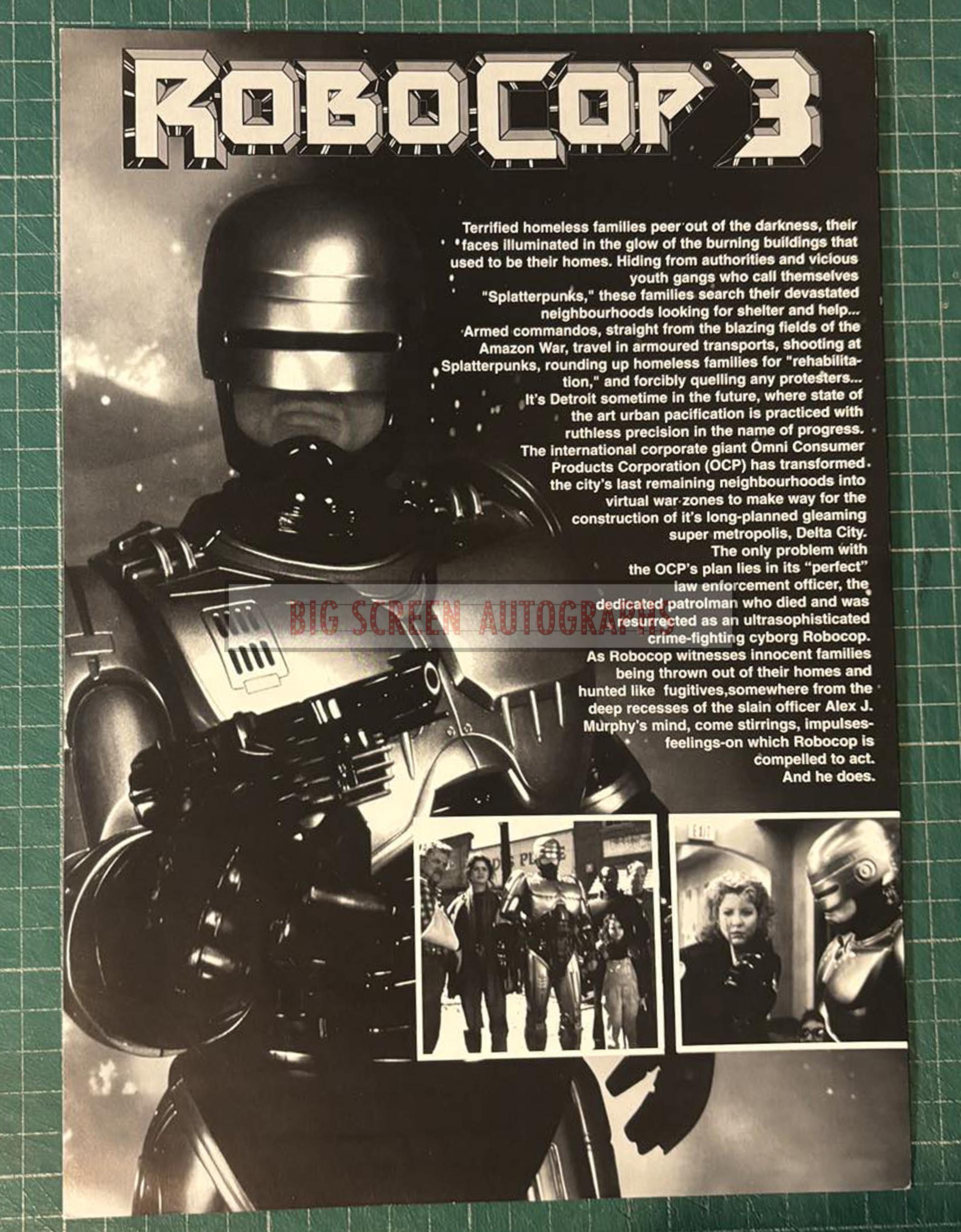 Robocop Plot Robocop 3 press synopsis | Big Screen Autographs