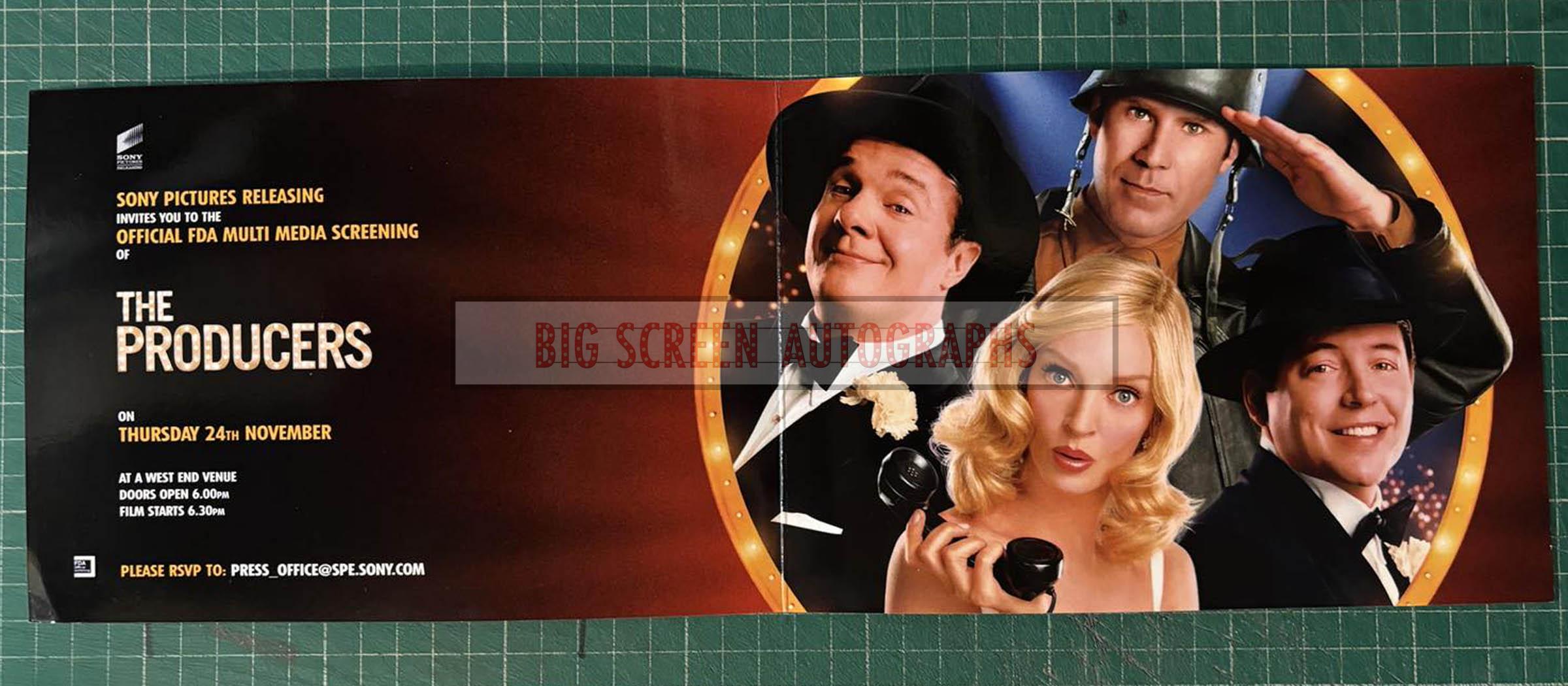 The Producers press screening ticket invite | Big Screen Autographs