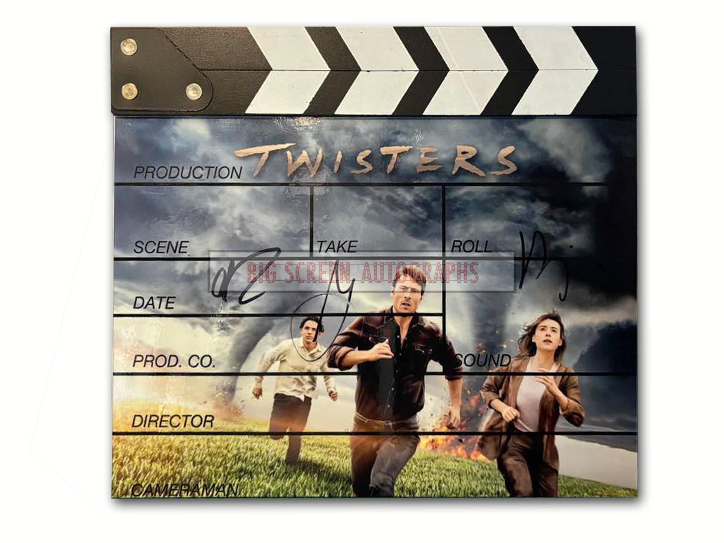 Twisters custom clapper board signed by 3