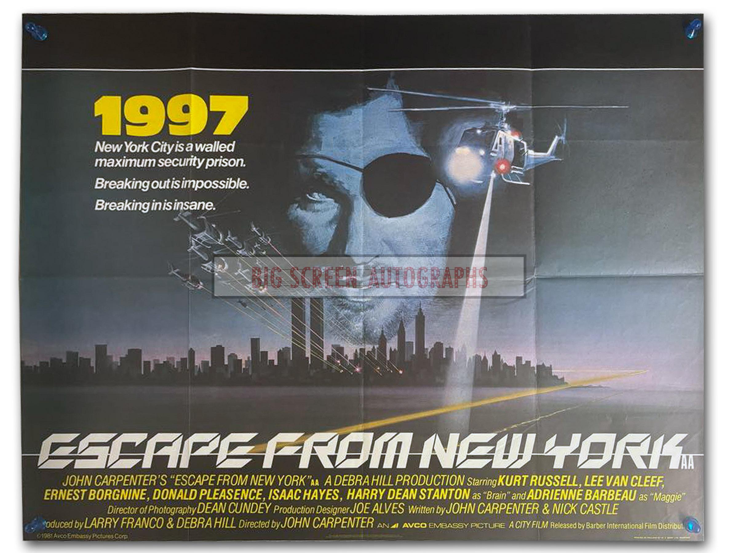 Escape From New York quad poster