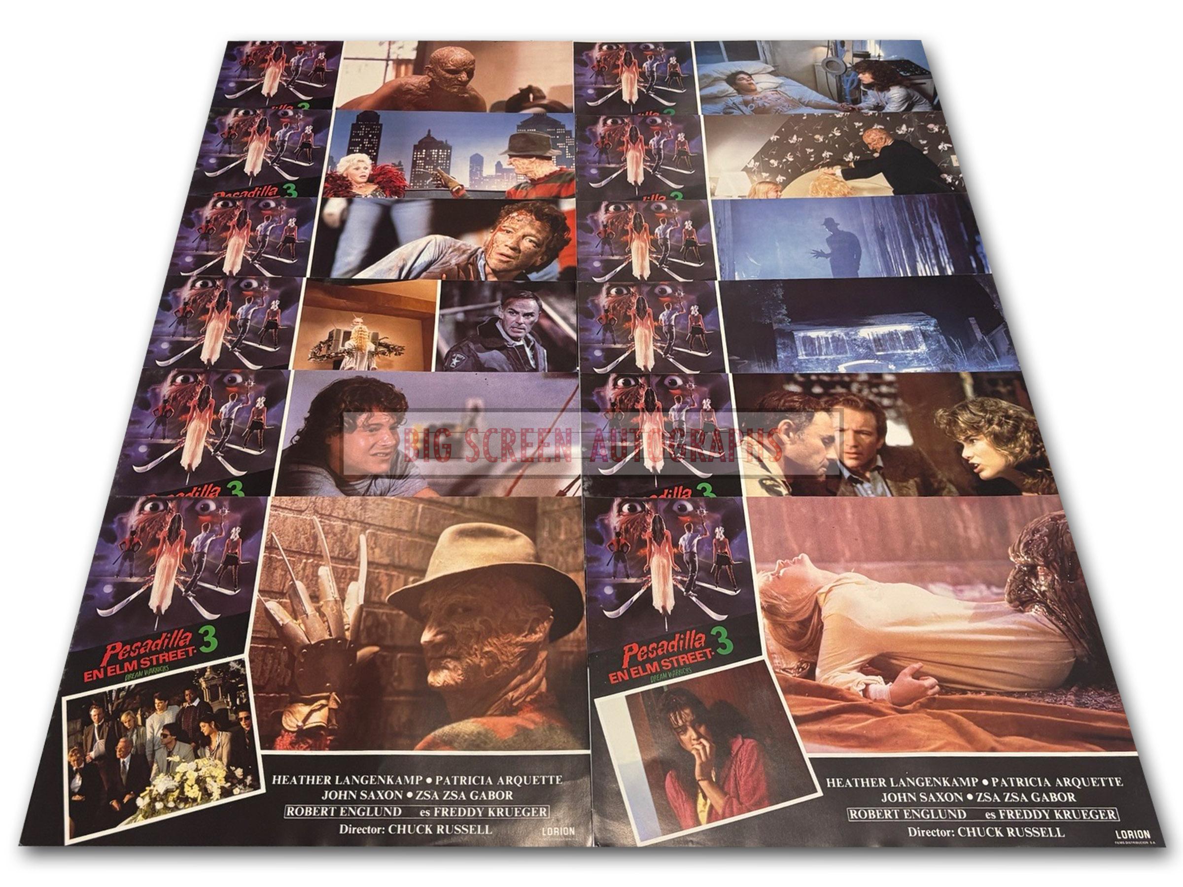 A Nightmare on Elm Street 3 Dream Warriors Spanish lobby card set