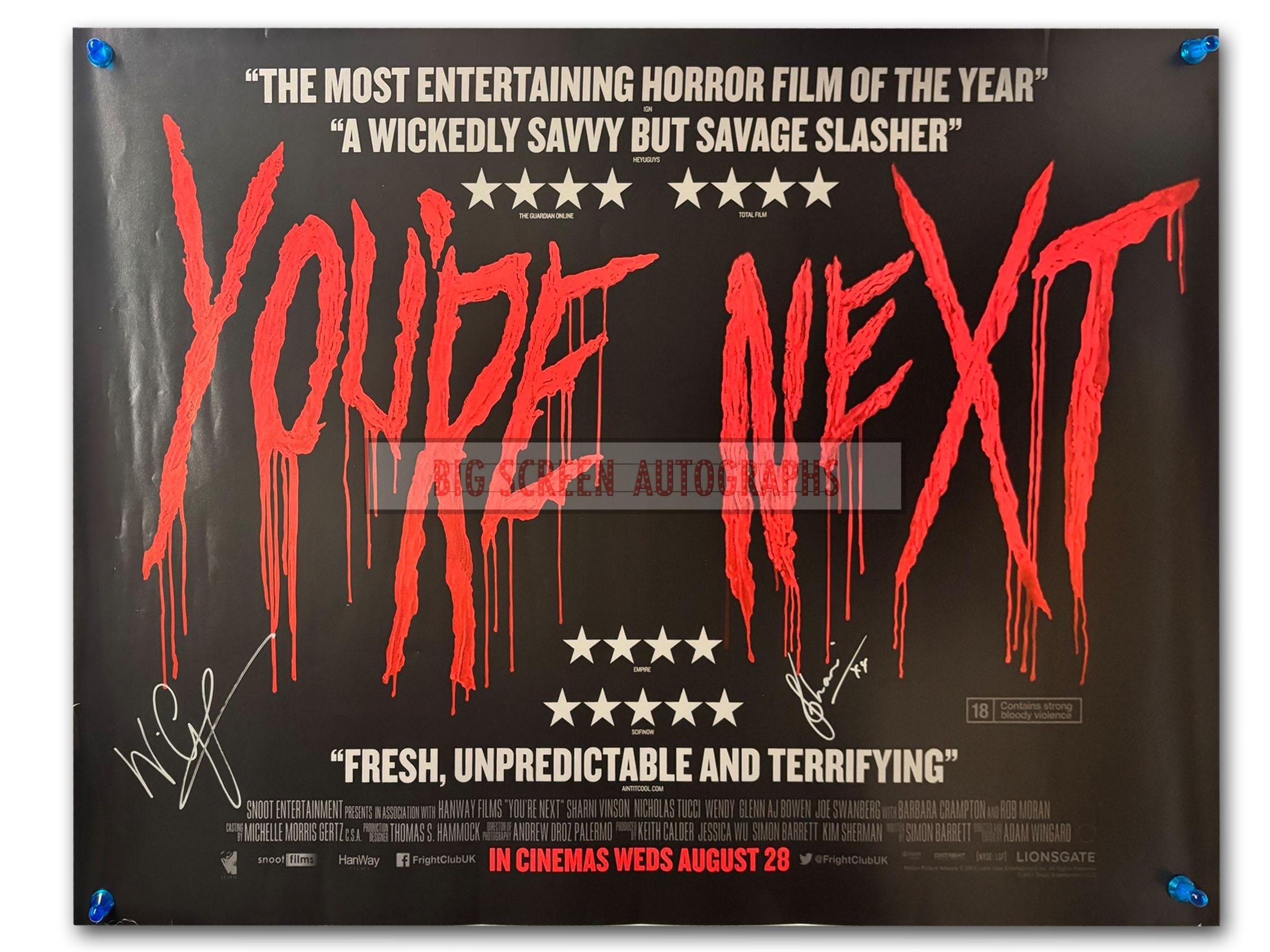 You're Next signed quad poster