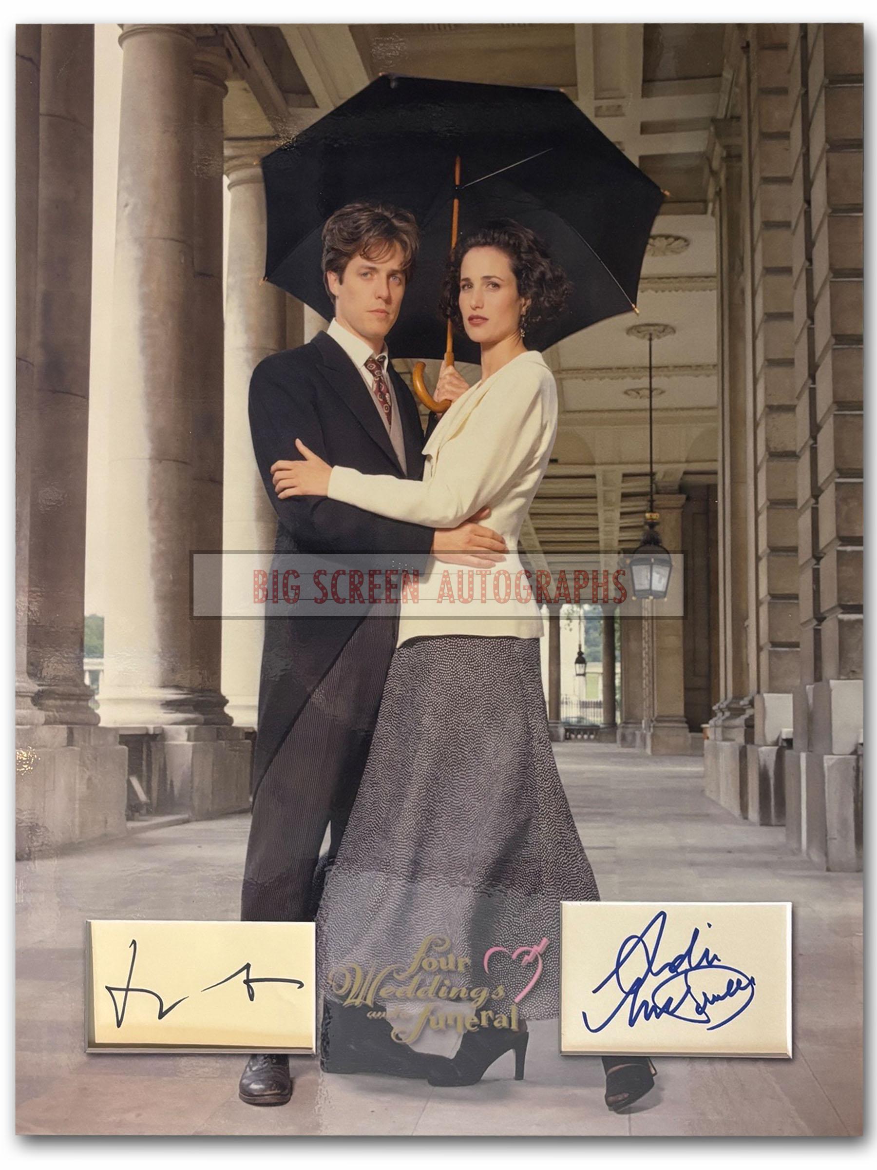 Hugh Grant & Andie MacDowell large signed display (16x20)