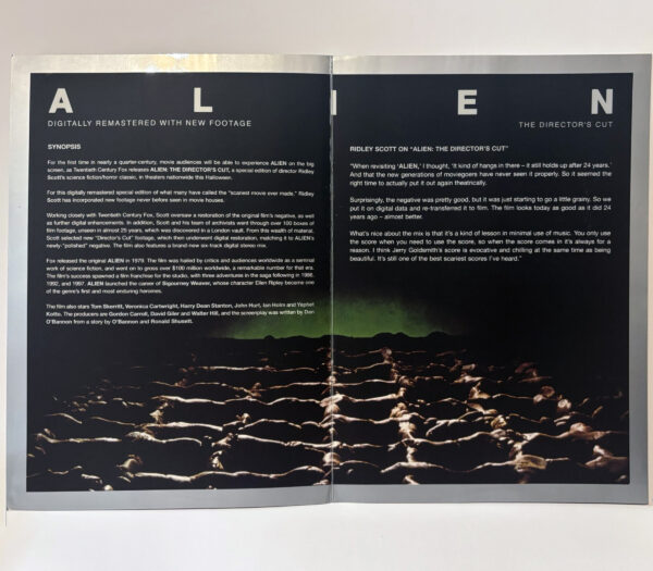 Alien The Director's Cut press release and screening ticket | Big ...
