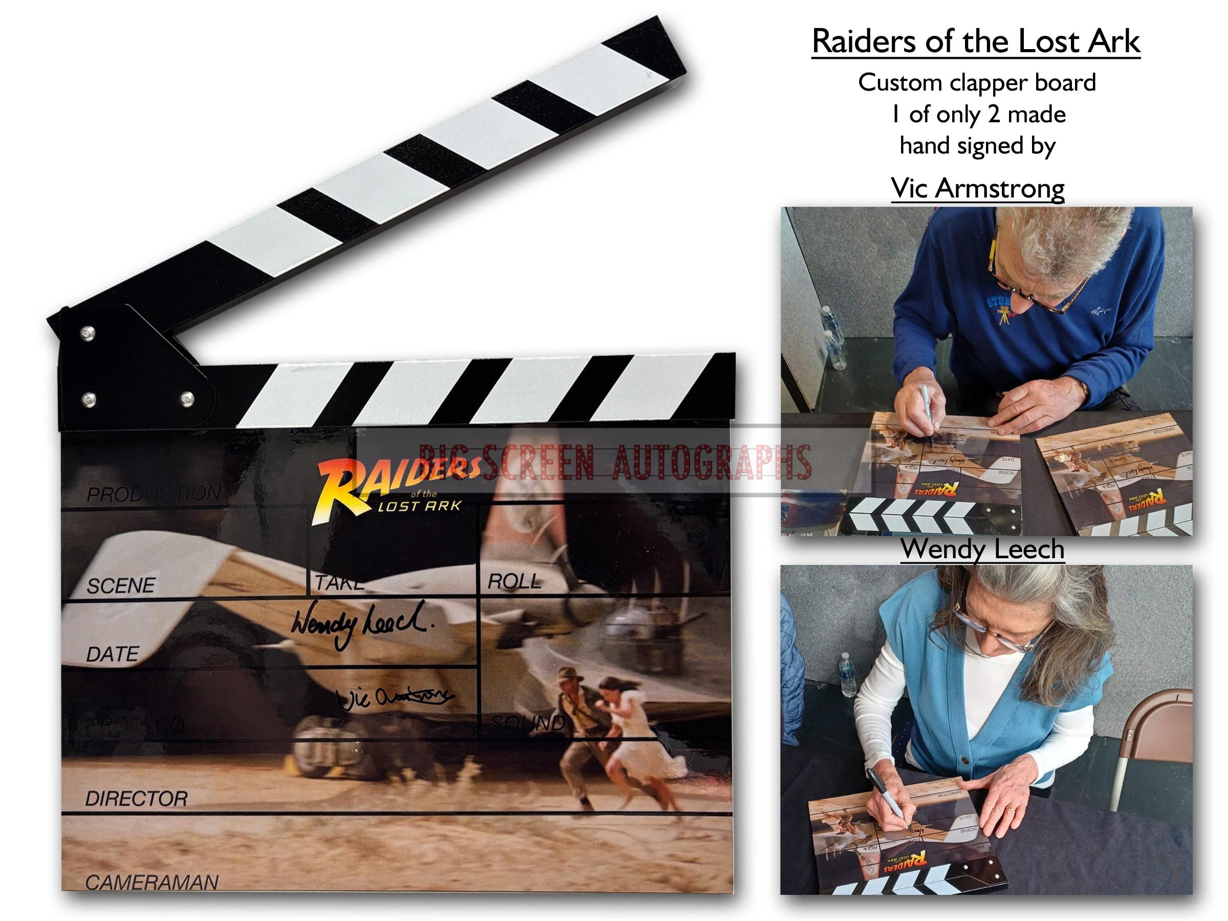 Raiders of the Lost Ark signed custom clapper board