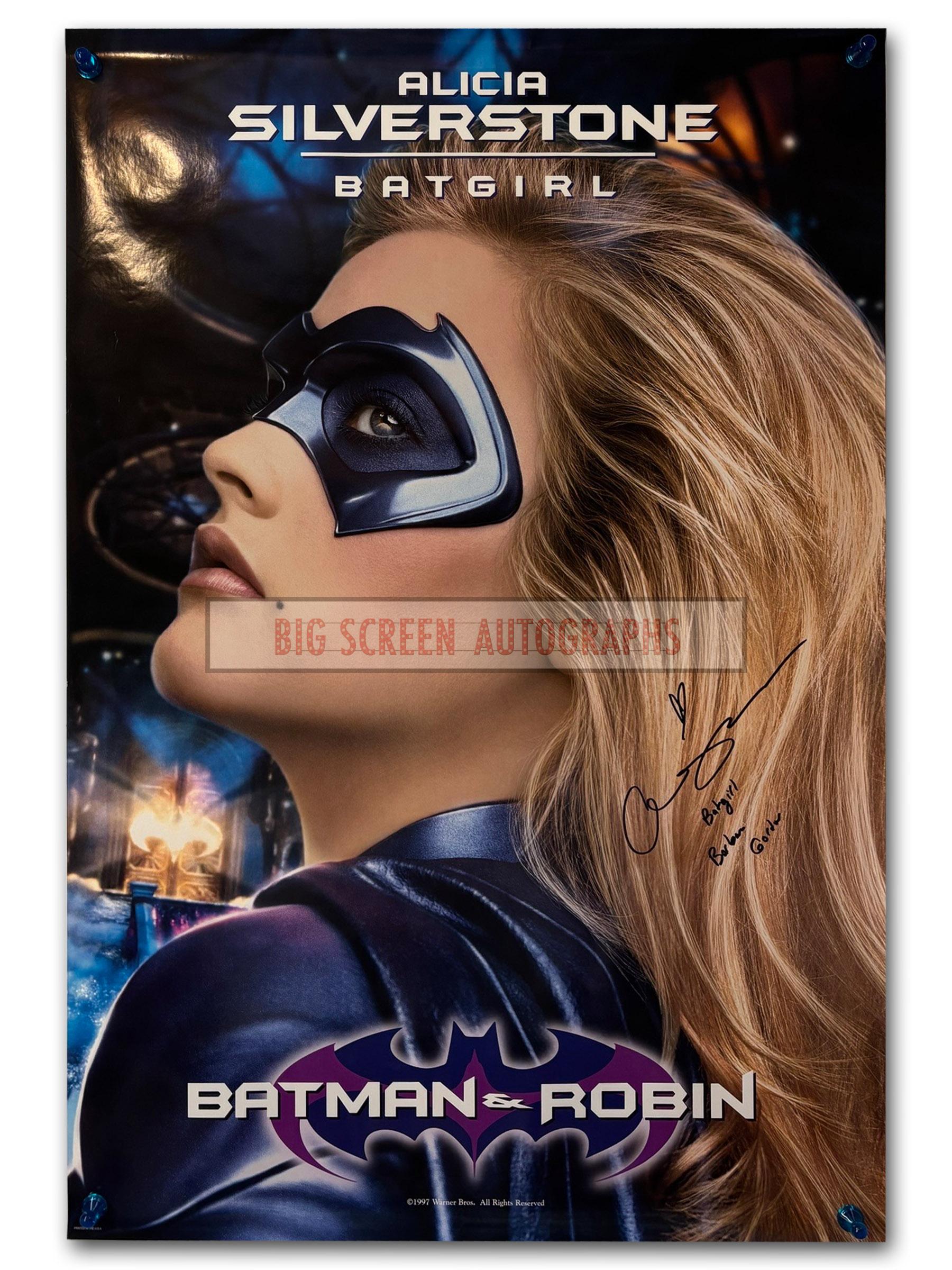Batman & Robin one sheet poster signed by Alicia Silverstone