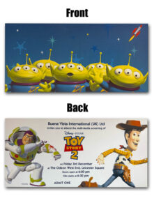 Toy Story 2 press screening ticket