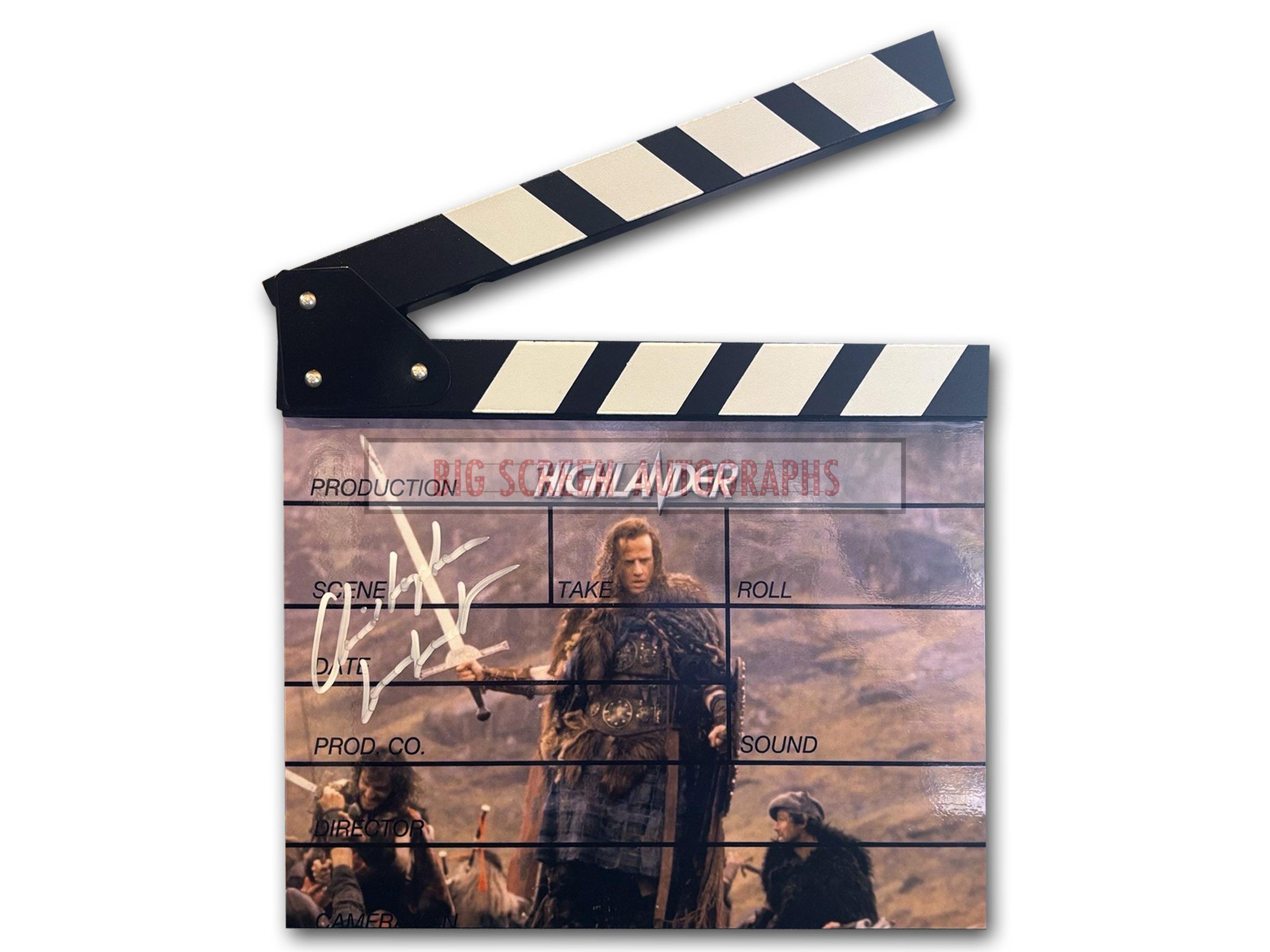 Highlander Custom clapper board hand signed by Christopher Lambert B